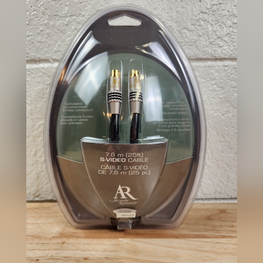 Acoustic Research PR123 25FT S-VIDEO Cable GOLD Conn. DVD HDTV VCR Satellite NIB